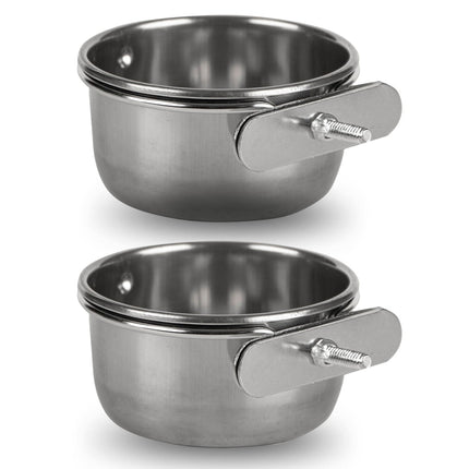 Jeffers Stainless Steel Coop/Kennel Cup with Clamp