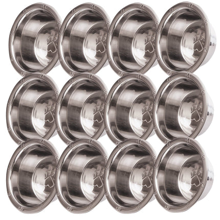 Jeffers Stainless Steel Embossed Wide-Lip Food & Water Pet Bowls