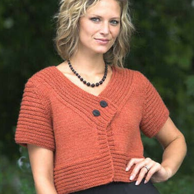 New Vanessa Ewing Plymouth Yarn Design 2213 Women's Short Sleeved Jacket Pattern