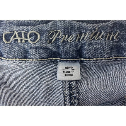 CATO Premium Womens Size 18WP Straight Leg Stretch Cotton Denim Blue Jeans