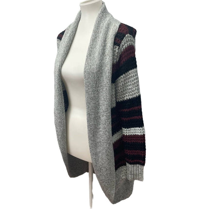 Bobbie Brooks 1X Long Sleeve Striped 100% Acrylic Long Open Cardigan Sweater