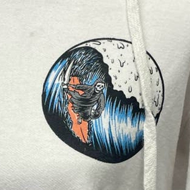 Call Your Mother Mens Medium Surfing Grim Reaper Long Sleeve Sweatshirt Hoodie