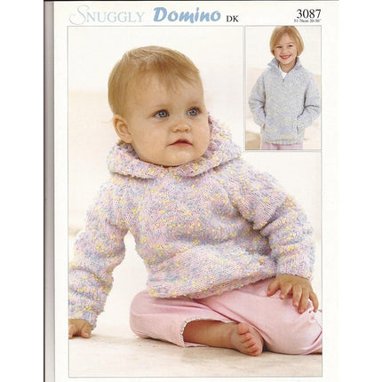 New Sirdar 3087 Snuggly Domino DK Baby Child Hoodie Sweater Knitting Pattern