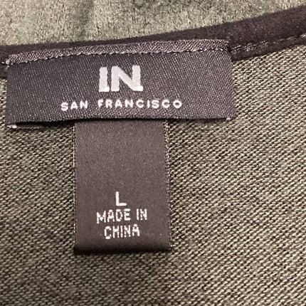IN San Francisco Large Long Sleeve Deep V Neck A Line Rayon Blend Midi Dress