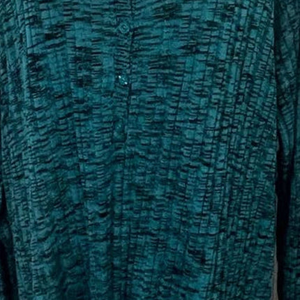 Roaman's Plus Size 34/36 4X Long Sleeve Scoop Neck 1/2 Button Pullover Sweater
