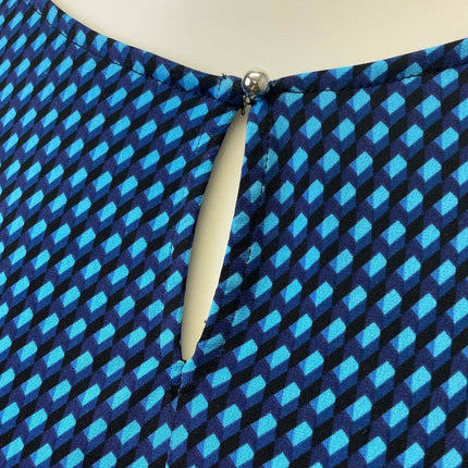 Dana Buchman XL Long Sleeve Polyester Blend Geometric Pattern Blouse Top