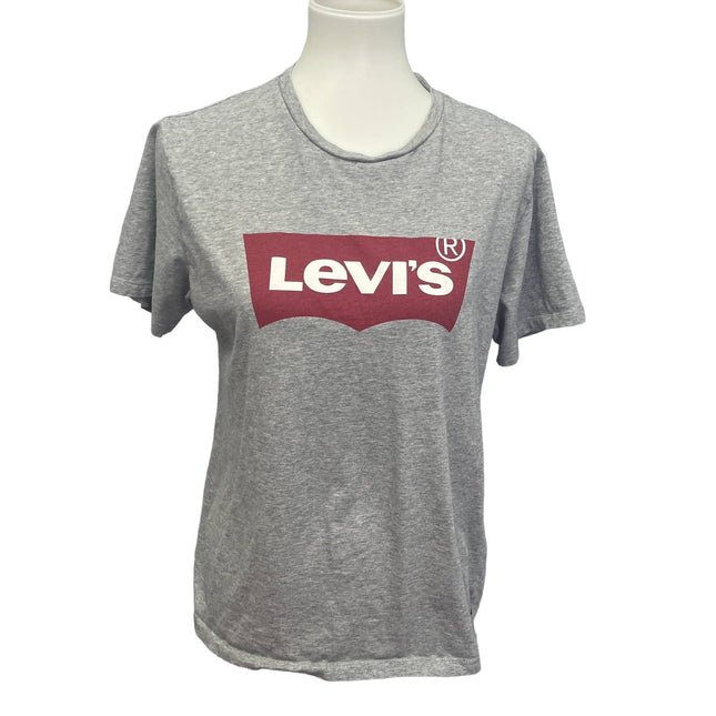 Levi's Womens Medium 100% Cotton Gray Short Sleeve Crew Neck Casual Tee Shirt