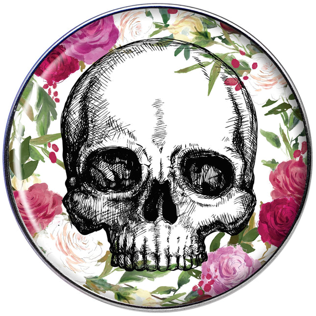 Floral Border Skull Tragus Cartilage Earring