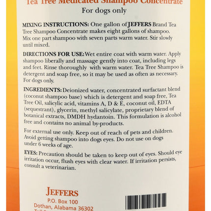 Jeffers Pet Tea Tree (Melaleuca) Medicated Dog Shampoo for Dry Skin