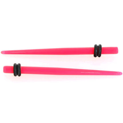 14G to 00G 18 Piece Ear Stretching Kit in Pink Acrylic Set