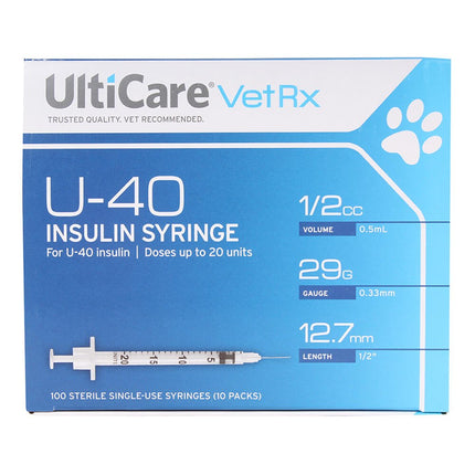 UltiCare U-40 Insulin Syringes, 29ga x ½", Box of 100 ct