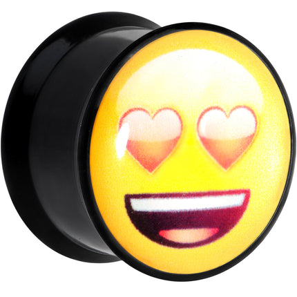 5/8 Licensed Heart Eyes emoji Acrylic Double Flare Plug Set