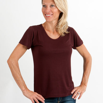 Women's 100% Bamboo Viscose Scoop Neck Short Sleeve T-Shirt