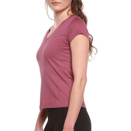 Women's Bamboo Viscose/Cotton V-Neck Cap Sleeve T-Shirt