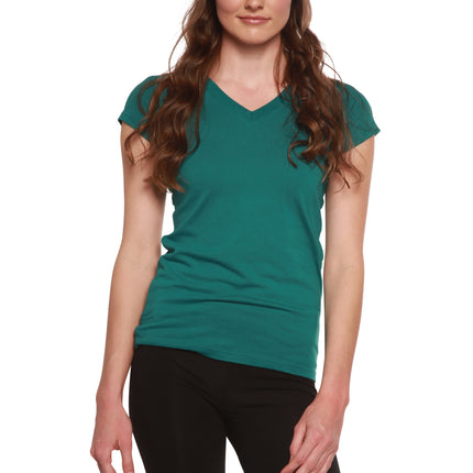 Women's Bamboo Viscose/Cotton V-Neck Cap Sleeve T-Shirt