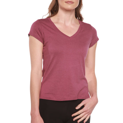 Women's Bamboo Viscose/Cotton V-Neck Cap Sleeve T-Shirt