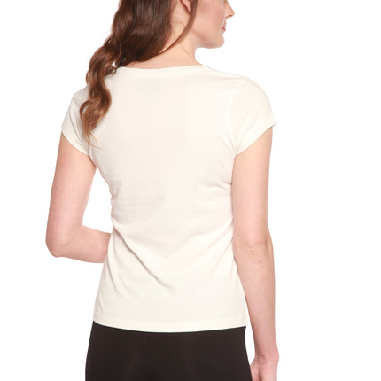 Women's Bamboo Viscose/Cotton V-Neck Cap Sleeve T-Shirt