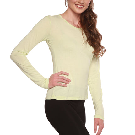 Clearance Women's Scoop Neck 100% Bamboo Viscose Long Sleeve Shirt
