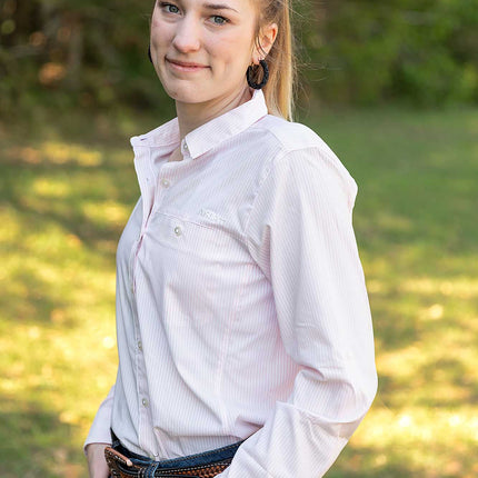 Women's VentTek Stretch Shirt, Strawberry Stripe