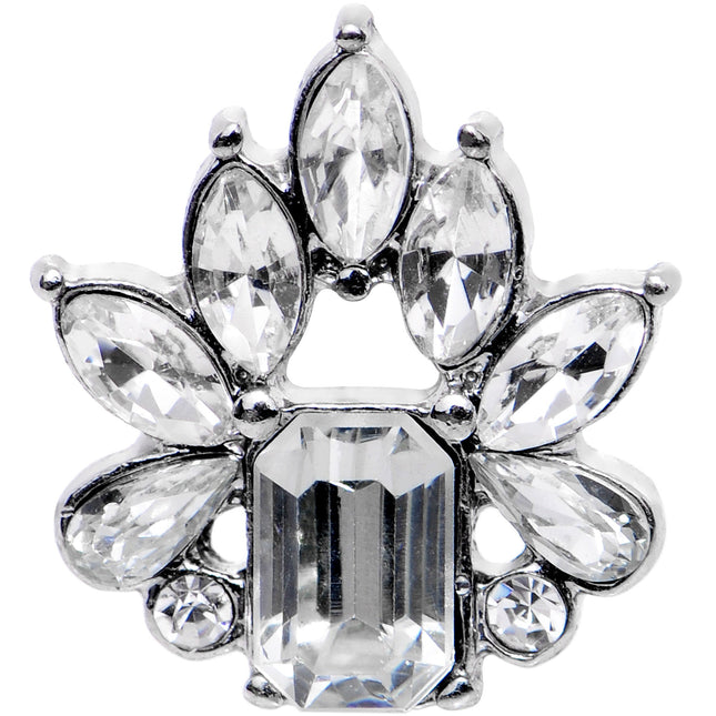 16G 1/4 Clear Gem Flower Tiara Amulet Cartilage Tragus Earring