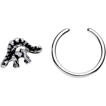 16G 3/8 Splendid Stegosaurus BCR Captive Ring