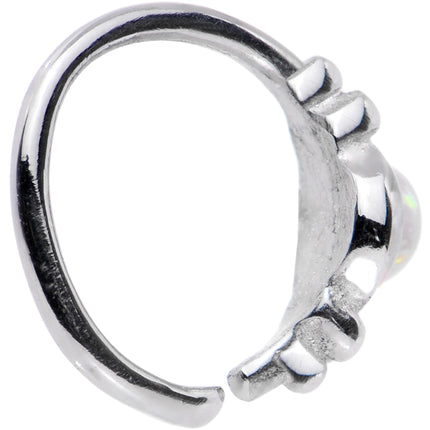 18G 5/16 White Synthetic Opal Seamless Circular Ring