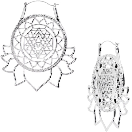 Lotus Flower Mandala Tunnel Plug Earrings
