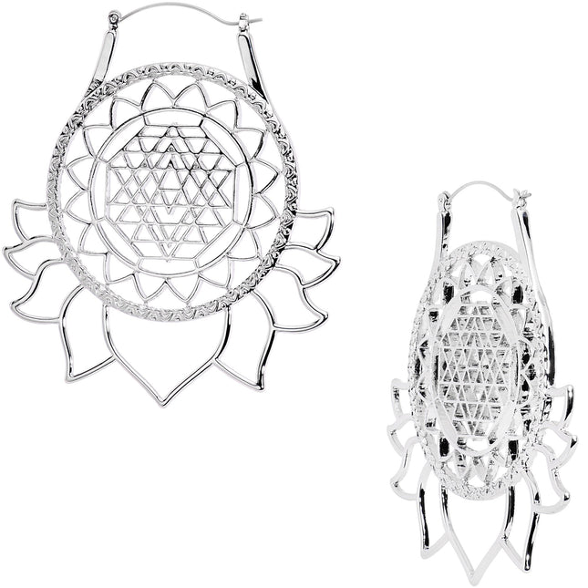 Lotus Flower Mandala Tunnel Plug Earrings
