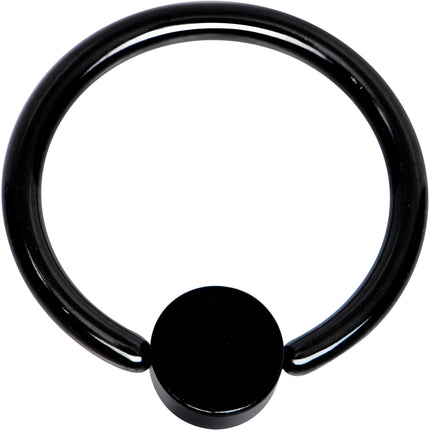 16G 3/8 Clear Gem 4mm Disc Black IP BCR Captive Ring